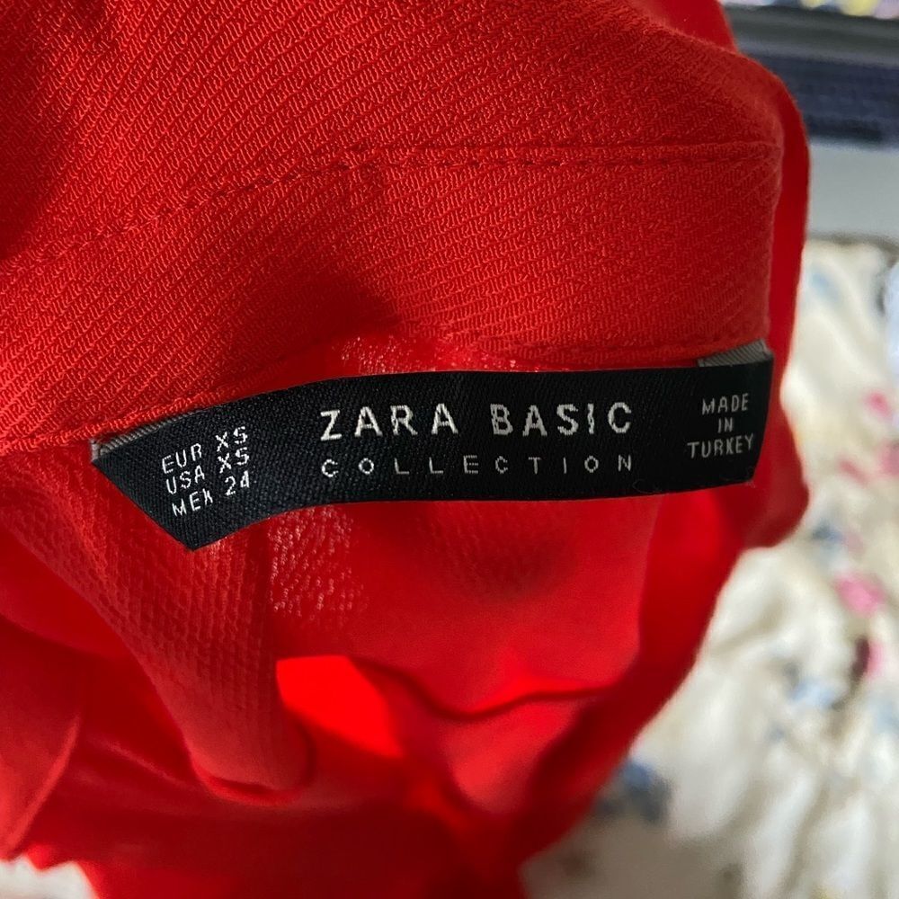 Zara Red Button Up Blouse - Picture 4 of 4